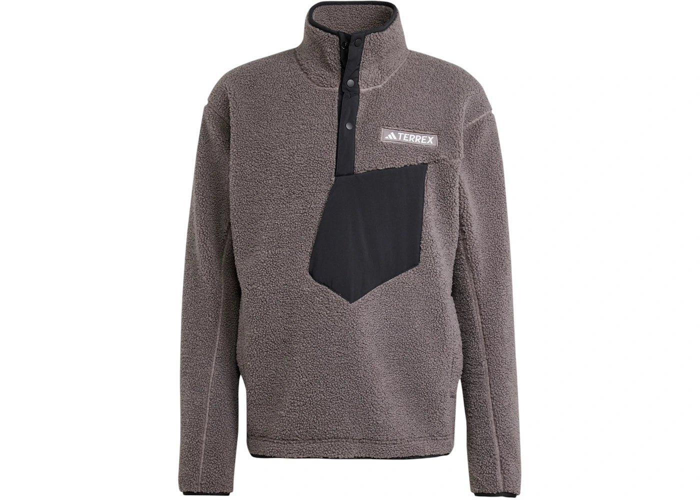 adidas Terrex Xploric High Pile Fleece Pullover Sweatshirt Charcoal