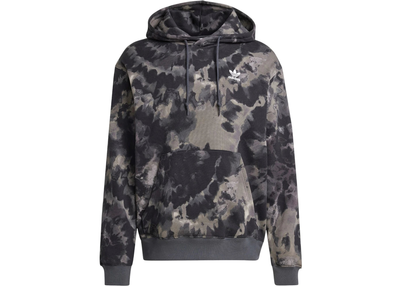 adidas Tie-Dyed Allover Print Hooded Sweatshirt Black