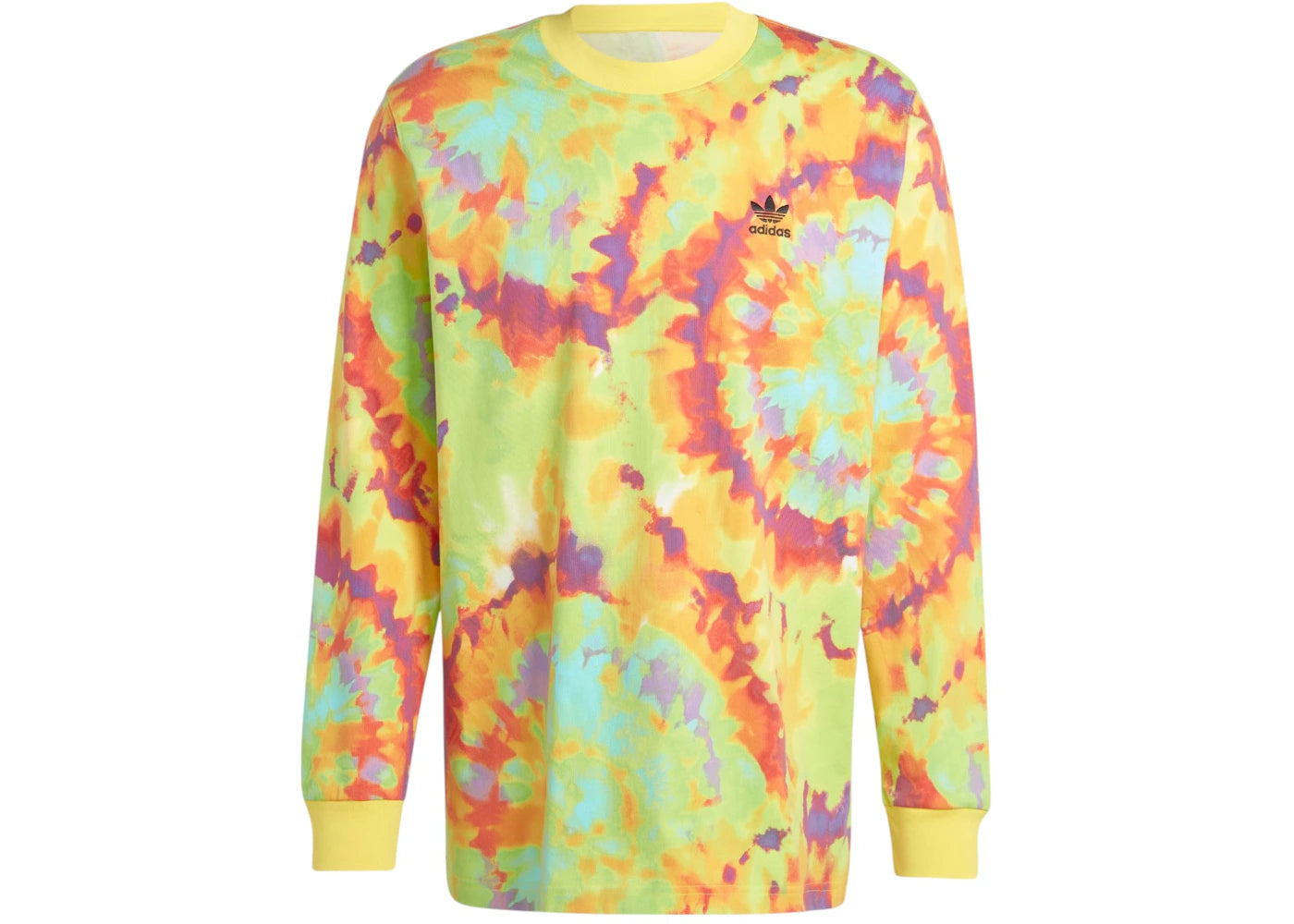 adidas Tie-Dyed Long Sleeve T-Shirt Impact Yellow