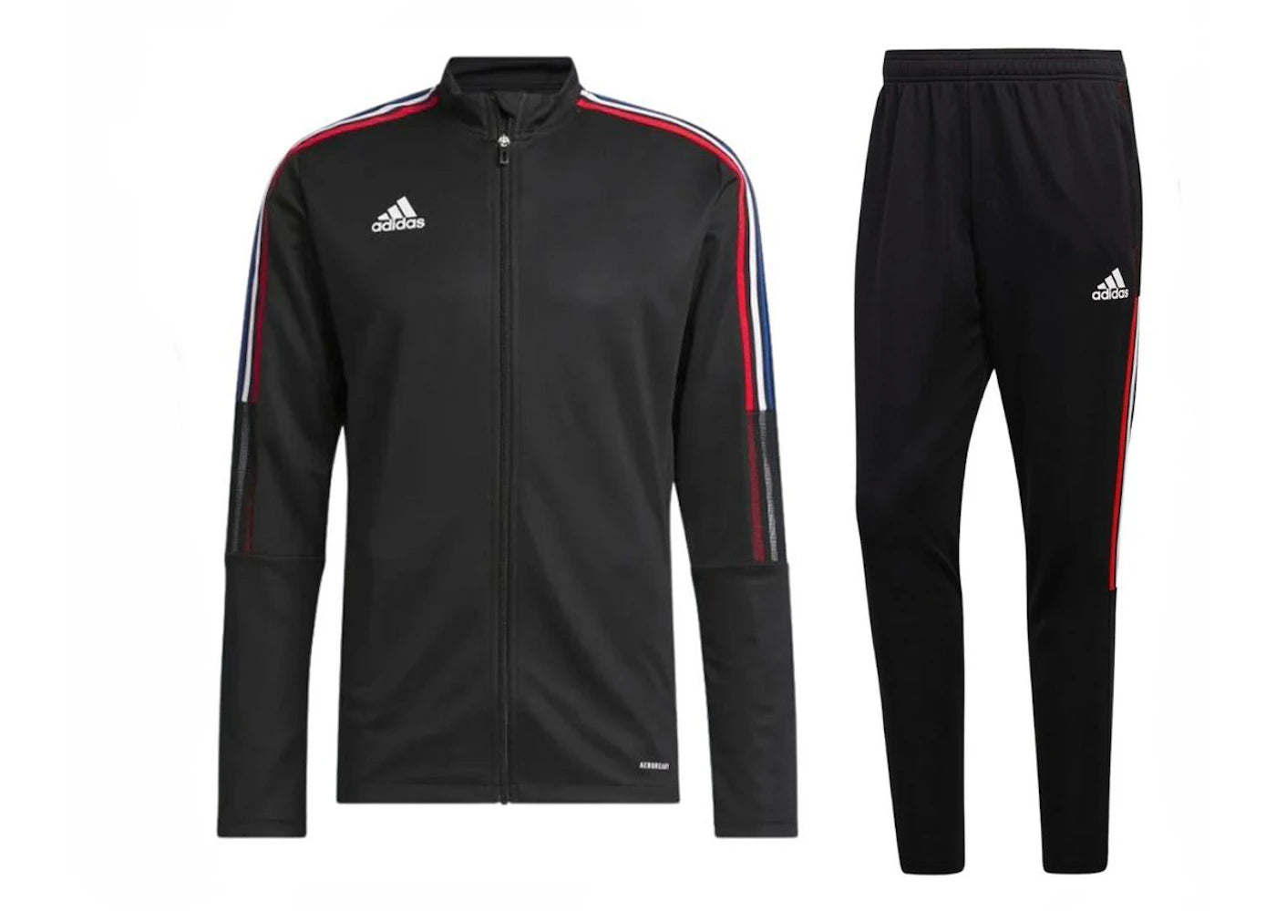 adidas Tiro 21 Track Jacket & Pant Set Black/Vivid Red/White/Royal Blue