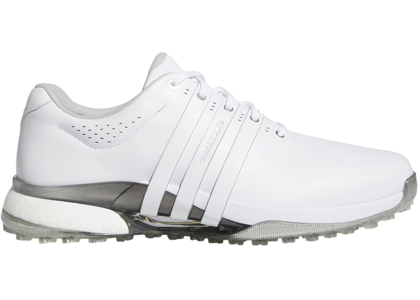adidas Tour360 25 Spikeless Golf Cloud White Silver Metallic