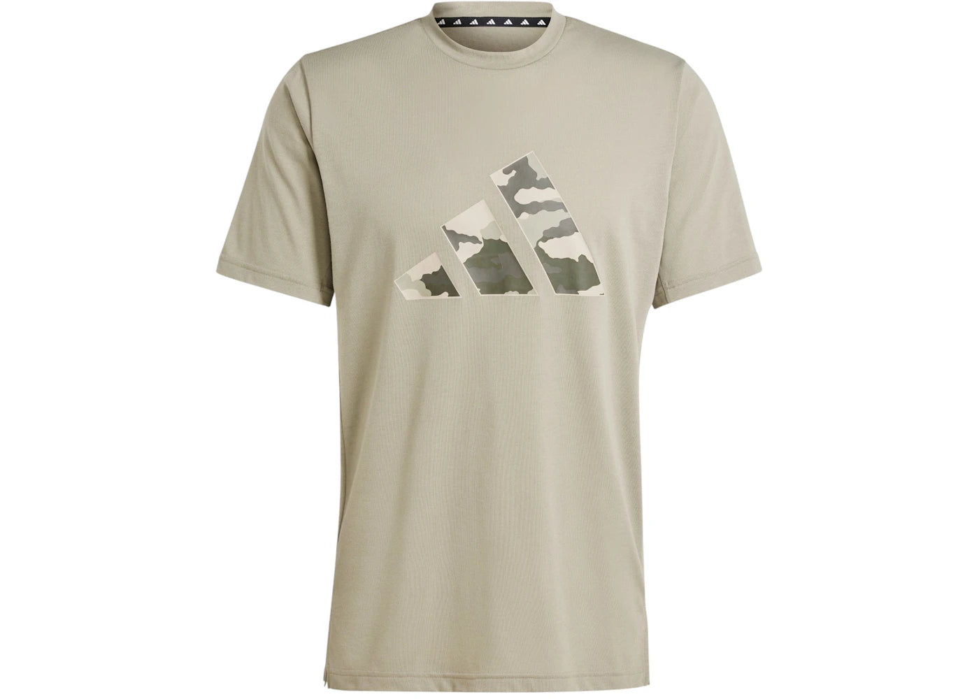 adidas Train Essentials Camo Graphic Logo T-Shirt Silver Pebble
