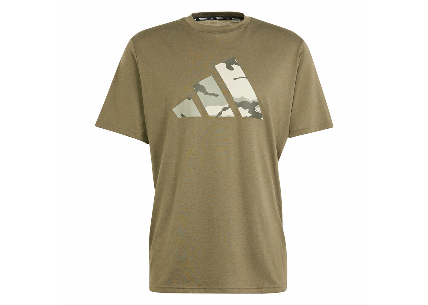 adidas Train Essentials Seasonal Brand Love Camo Tee Olive Strata/Dark Blue