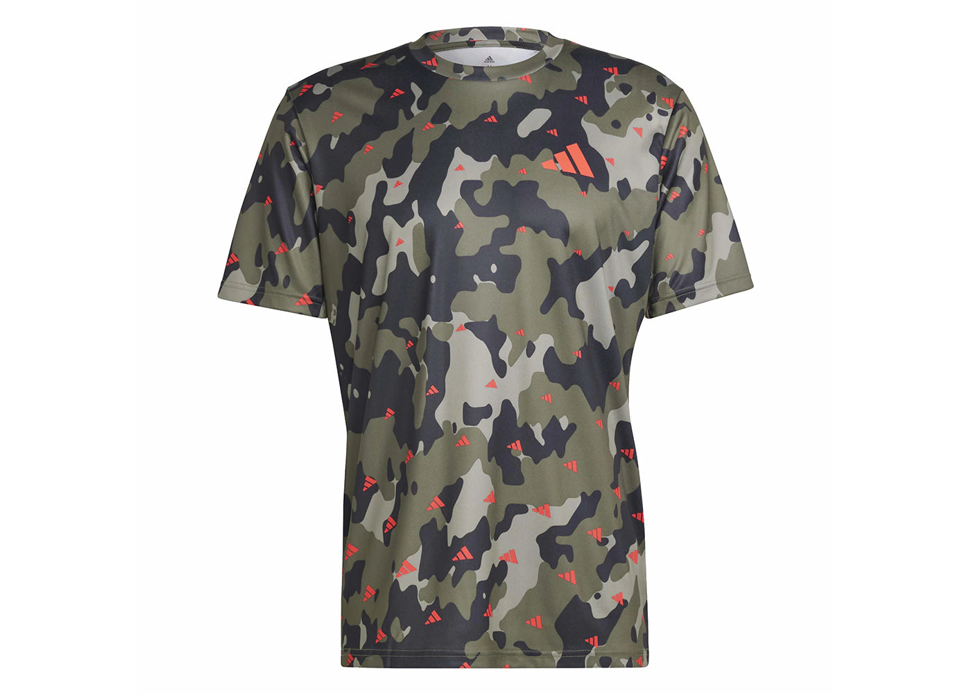 adidas Train Essentials Seasonal Training Tee Olive Strata/Bright Red