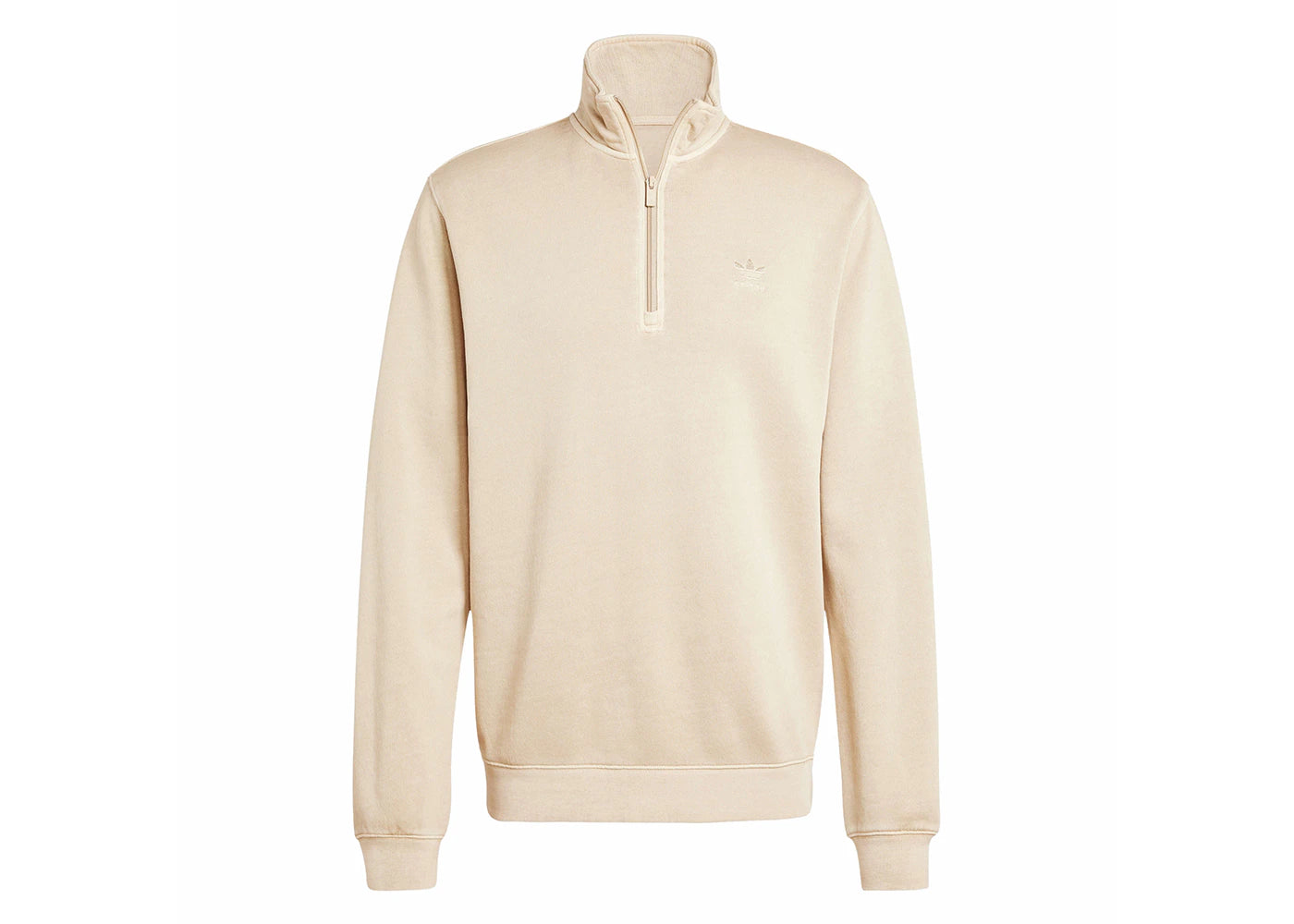 adidas Trefoil Essentials Dye Half Zip Crew Sweatshirt Putty Grey