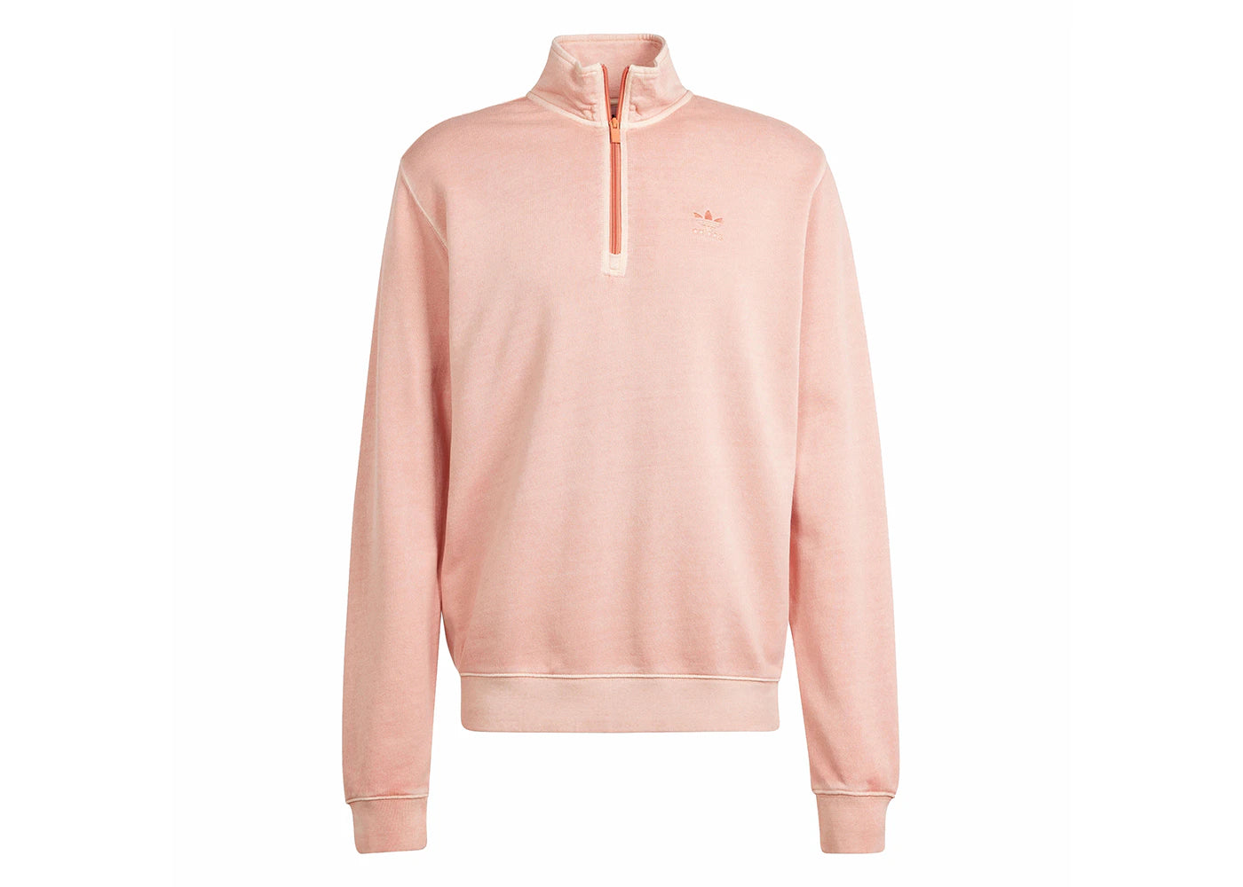 adidas Trefoil Essentials Dye Half Zip Crew Sweatshirt Wonder Clay