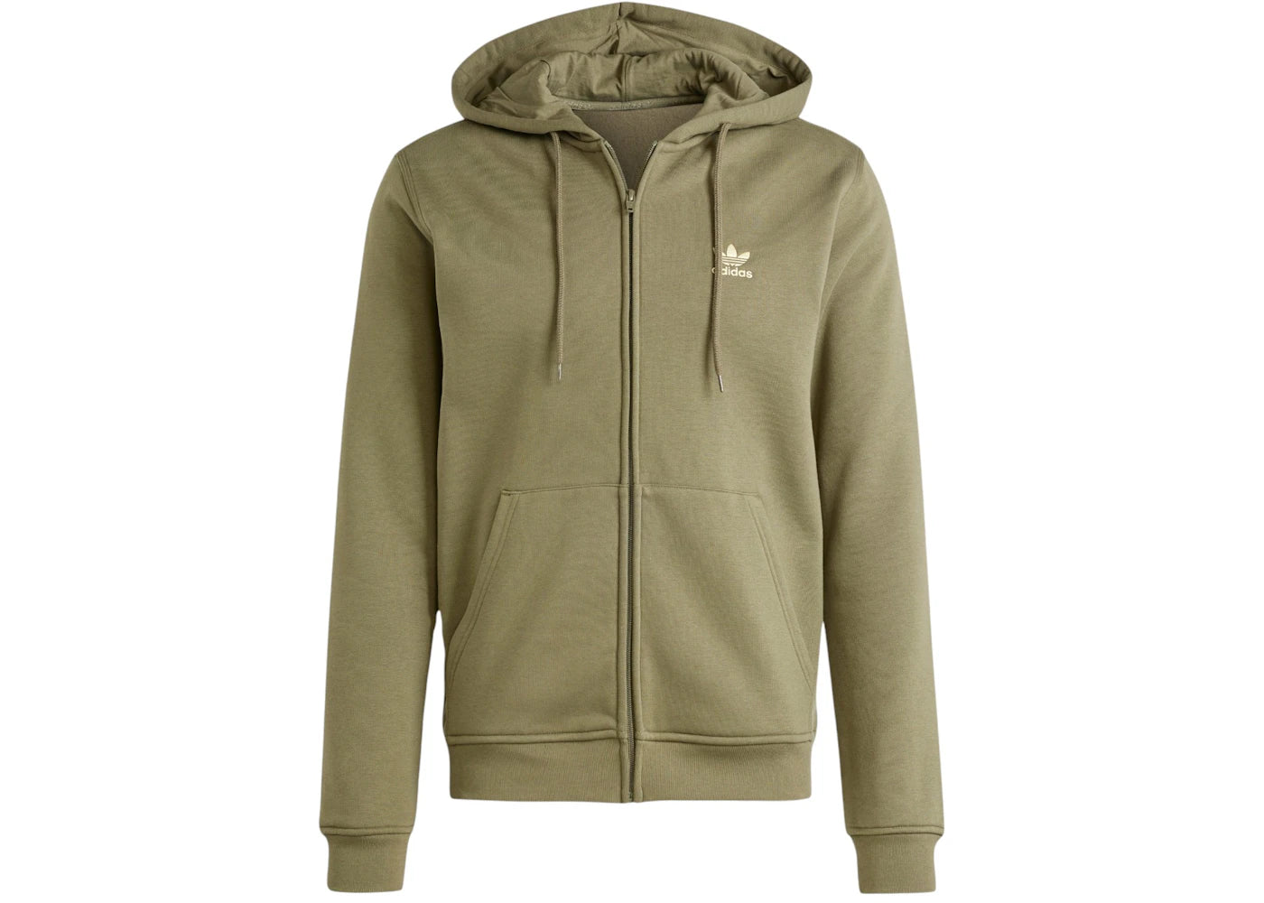 adidas Trefoil Essentials Full-Zip Hoodie Olive Strata