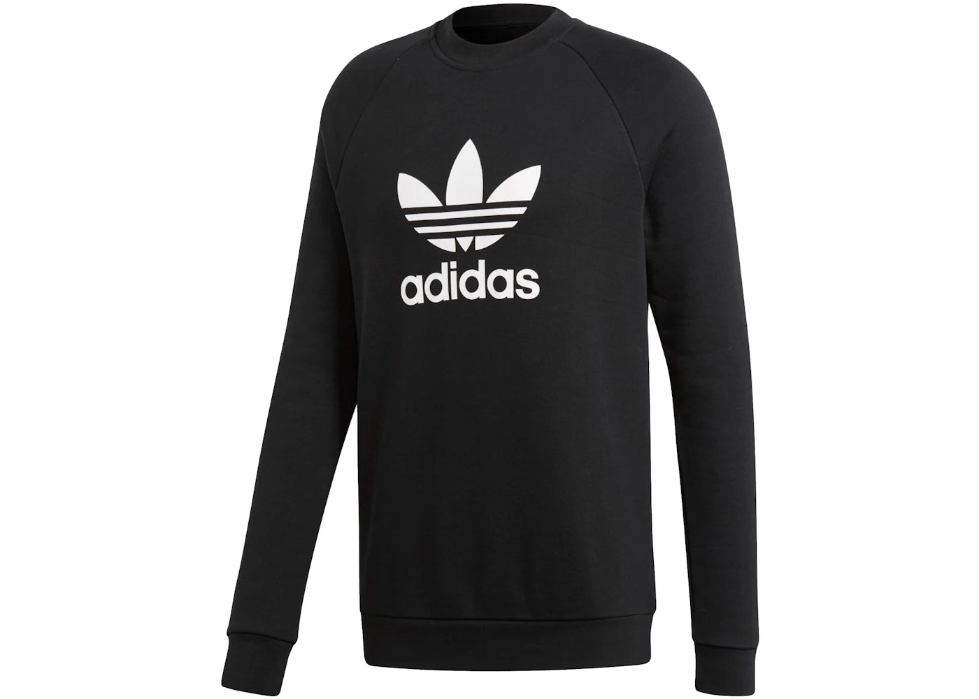 adidas Trifoil Warm-Up Crew Sweatshirt Black/White
