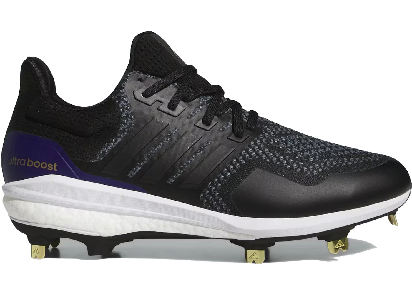 adidas Ultra Boost 1.0 DNA Dugout Cleats OG Black Gold Purple