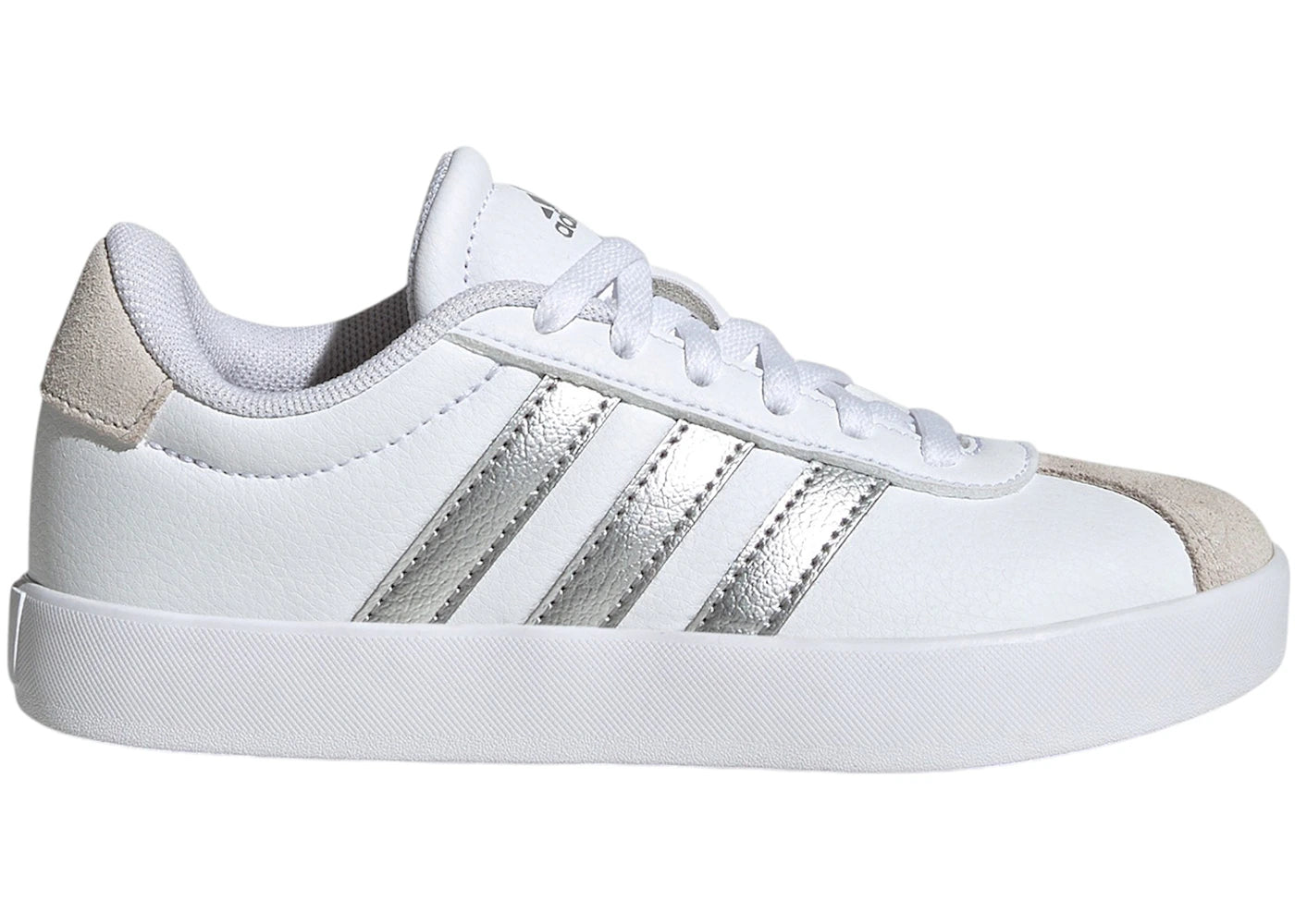 adidas VL Court 3.0 Cloud White Silver Metallic Grey One (GS)