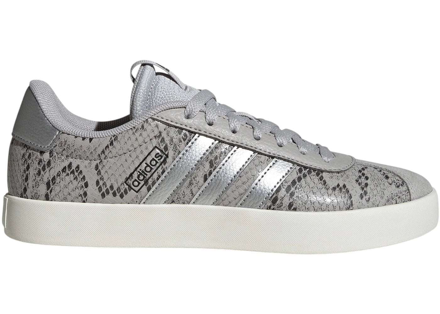 adidas VL Court 3.0 Grey Two Silver Metallic Snakeskin (Women's)