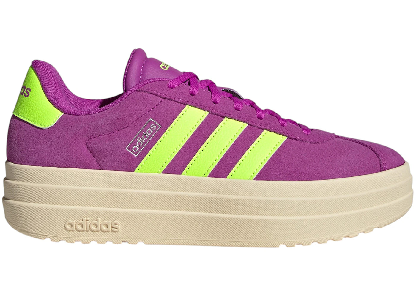 adidas VL Court Bold Flash Pink Lucid Lemon Silver Metallic (Women's)