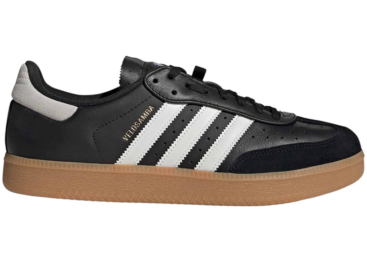 adidas Velosamba Leather Black White Gold Metallic