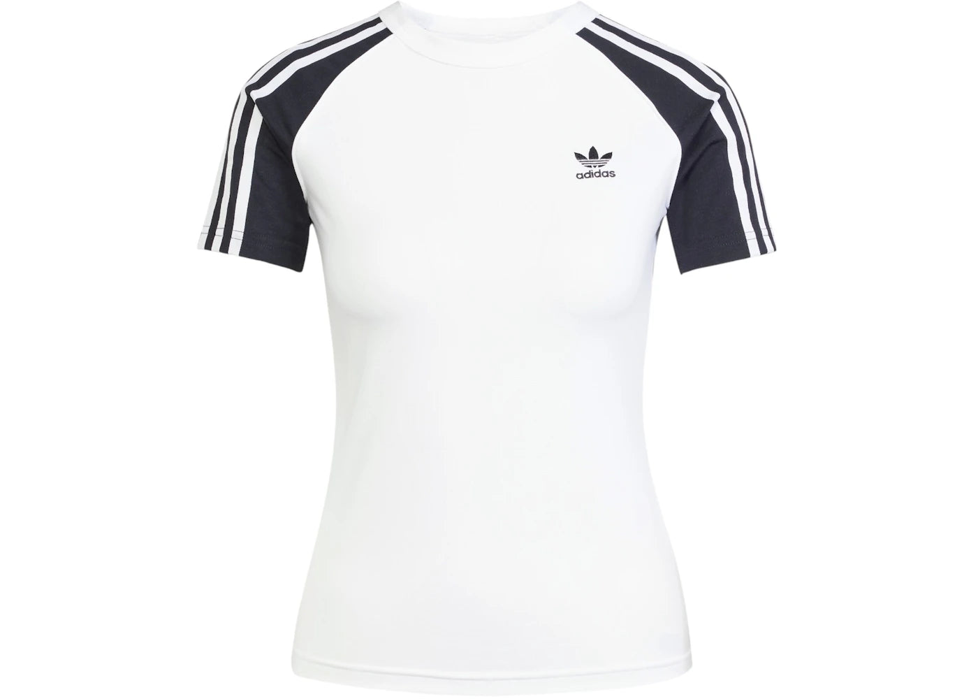 adidas Women's Adicolor 3-Stripes Raglan Slim T-Shirt White/Black