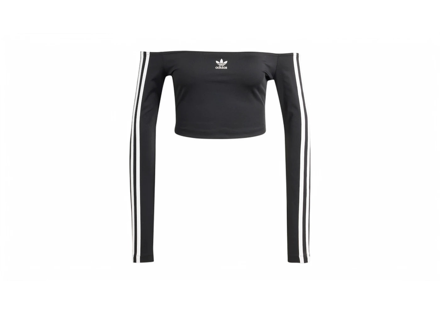 adidas Women's Adicolor Off Shoulder Long Sleeve Long-Sleeve Top Black
