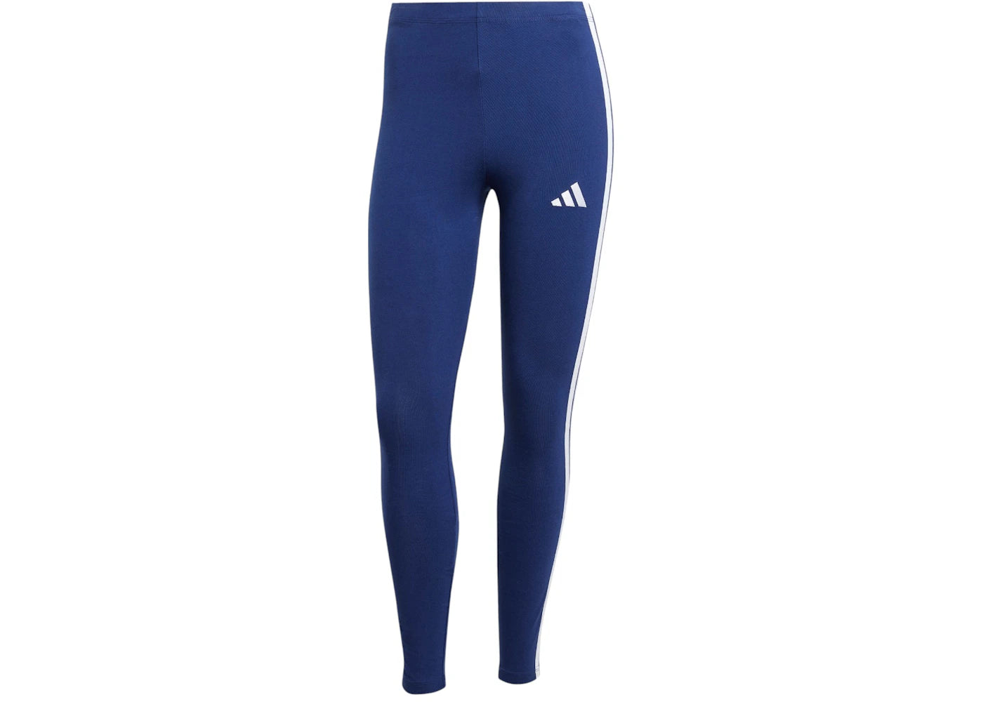 adidas Women's Essentials 3-Stripes Cotton Leggings Dark Blue/White