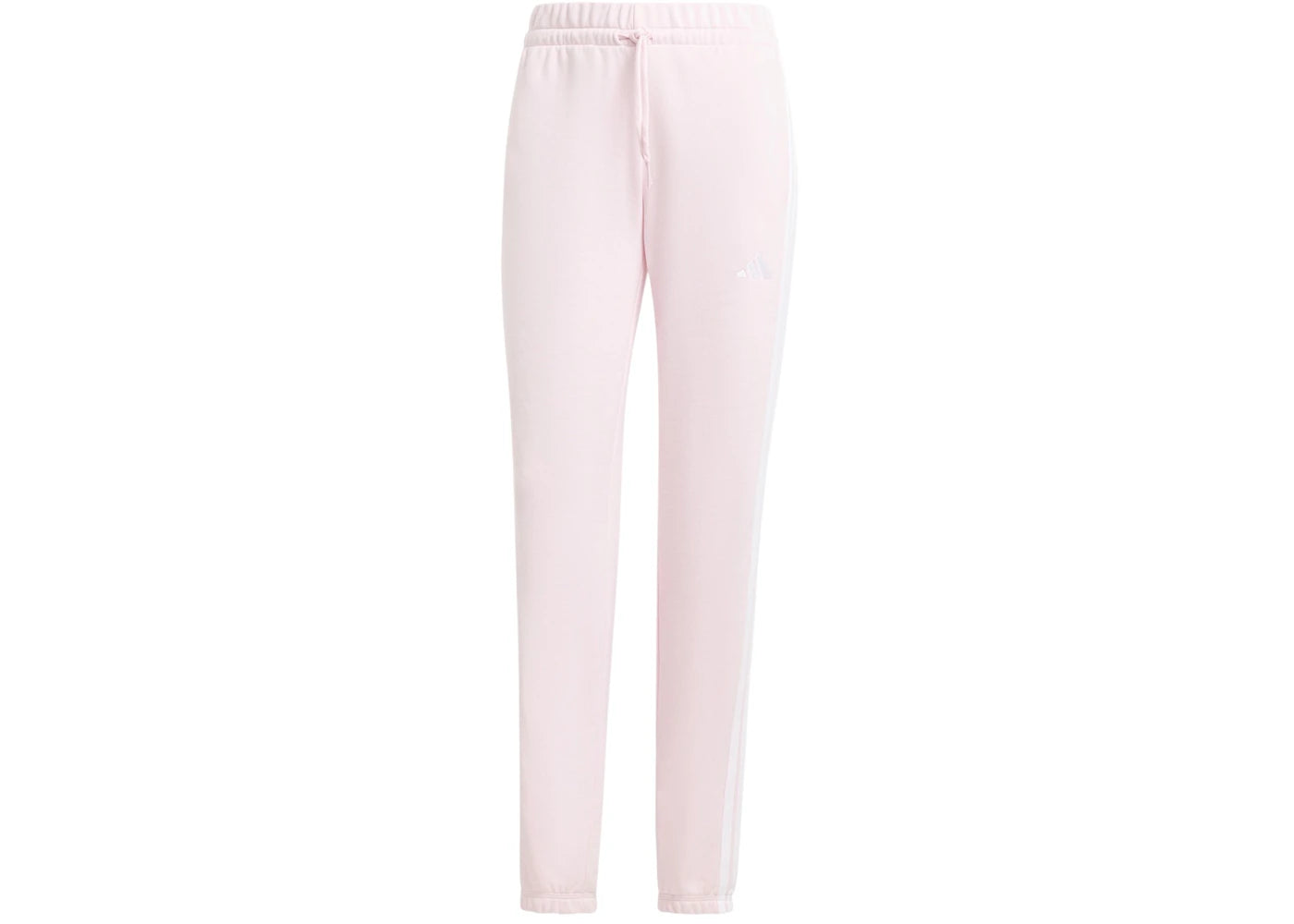 adidas Women's Essentials 3-Stripes French Terry Cuffed Pant Clear Pink/White