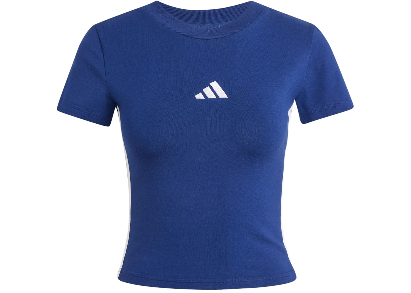 adidas Women's Essentials 3-Stripes Slim Baby T-Shirt Dark Blue/White