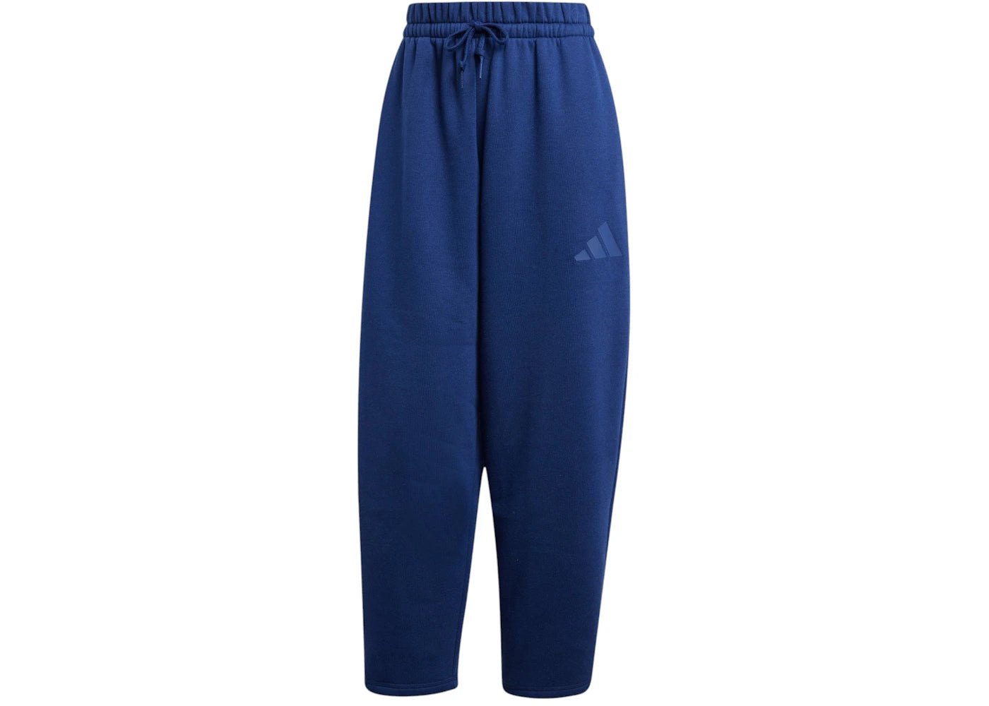 adidas Women's Essentials Contemporary Logo Fleece Barrel Pants Dark Blue