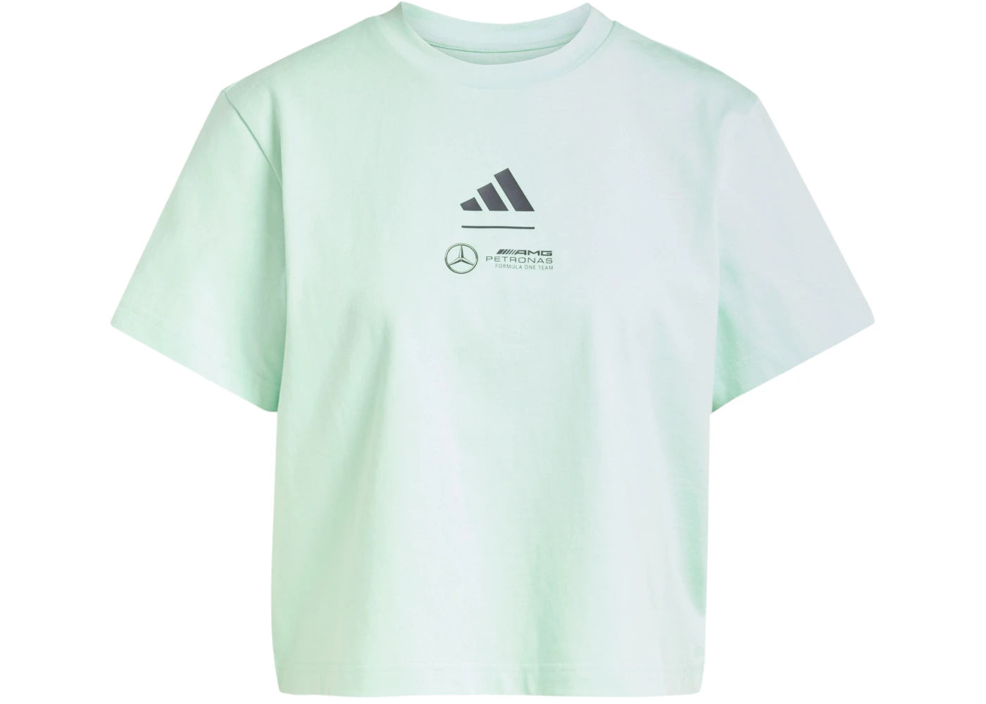 adidas Women's Mercedes AMG Petronas Formula Team Polo Shirt Frozen Green/Grey Strata
