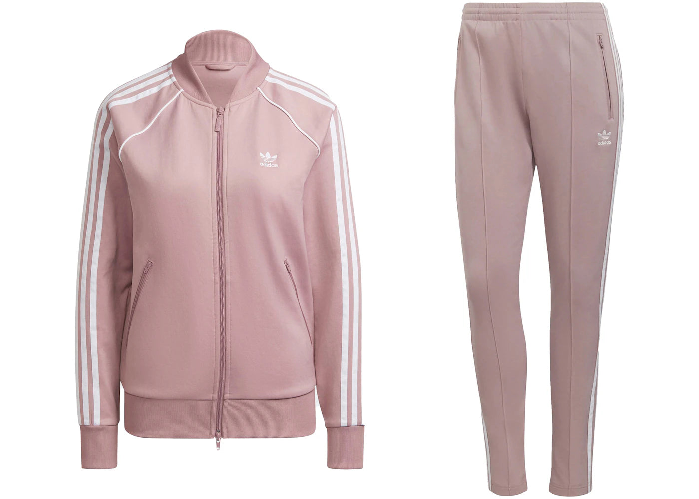 adidas Women's Primeblue SST Track Jacket & Pant Set Magic Mauve
