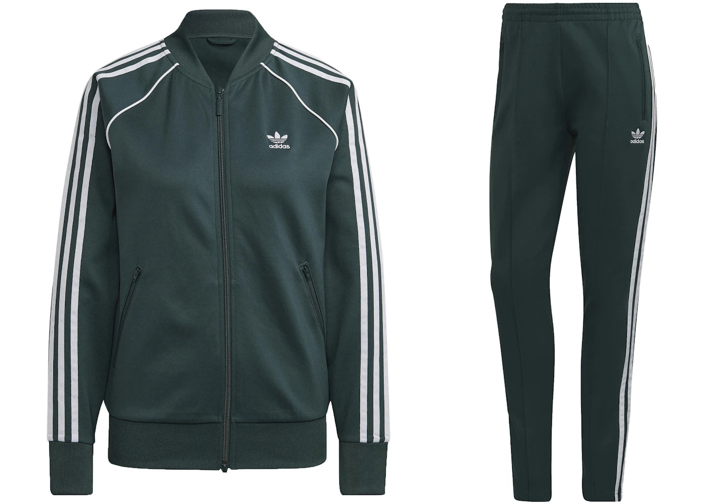 adidas Women's Primeblue SST Track Jacket & Pant Set Mineral Green