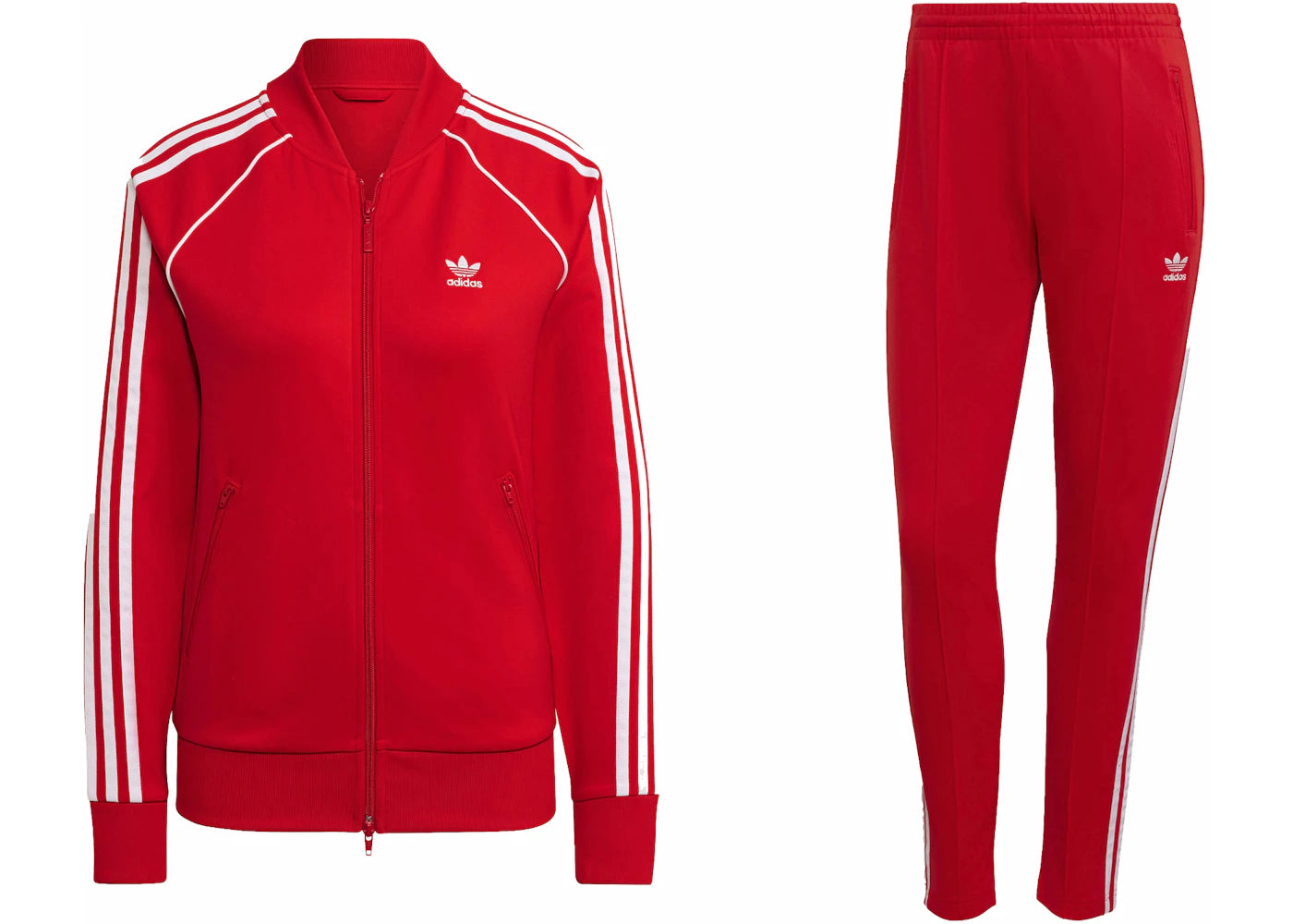 adidas Women's Primeblue SST Track Jacket & Pant Set Vivid Red
