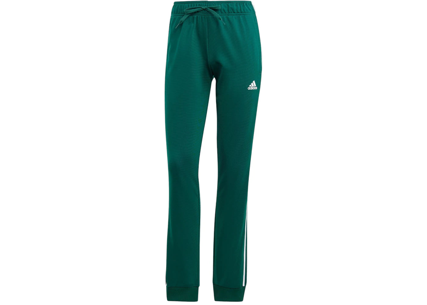 adidas Women's Primegreen Essentials Warm Slim Tapered 3-Stripes Track Tracksuit Bottoms Collegiate Green/White