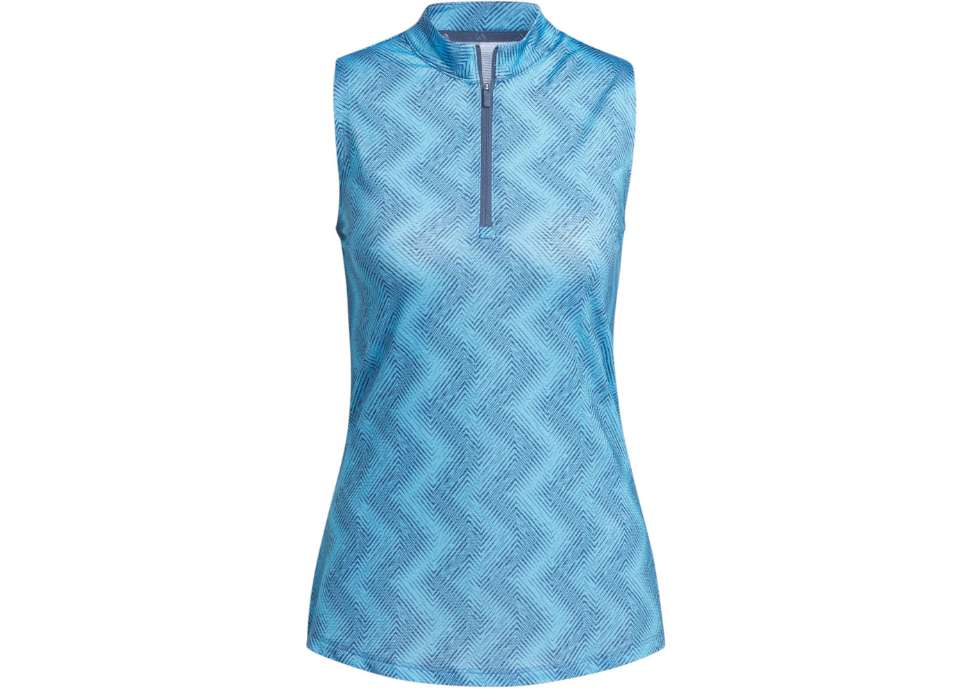 adidas Women's Ultimate365 Ottoman Printed Sleeveless Polo Shirt Semi Blue Burst