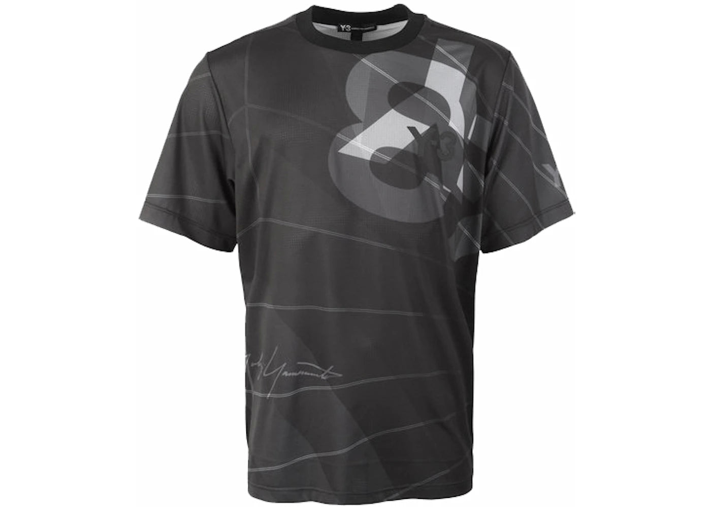 adidas Y-3 All Over Print Football Shirt Black