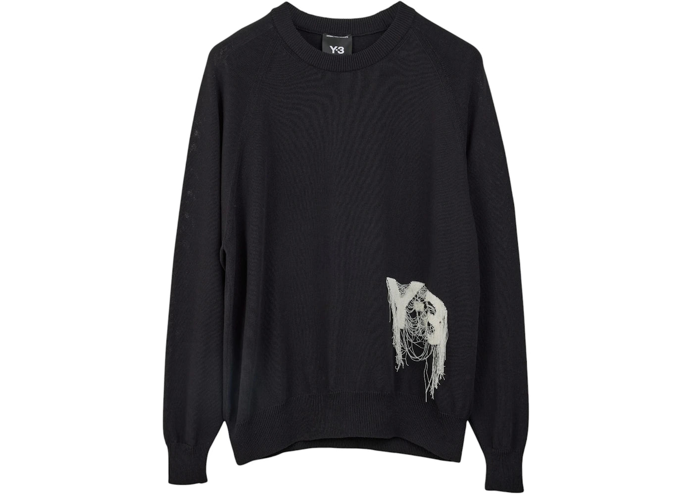 adidas Y-3 Logo Knit Crew Sweatshirt Black