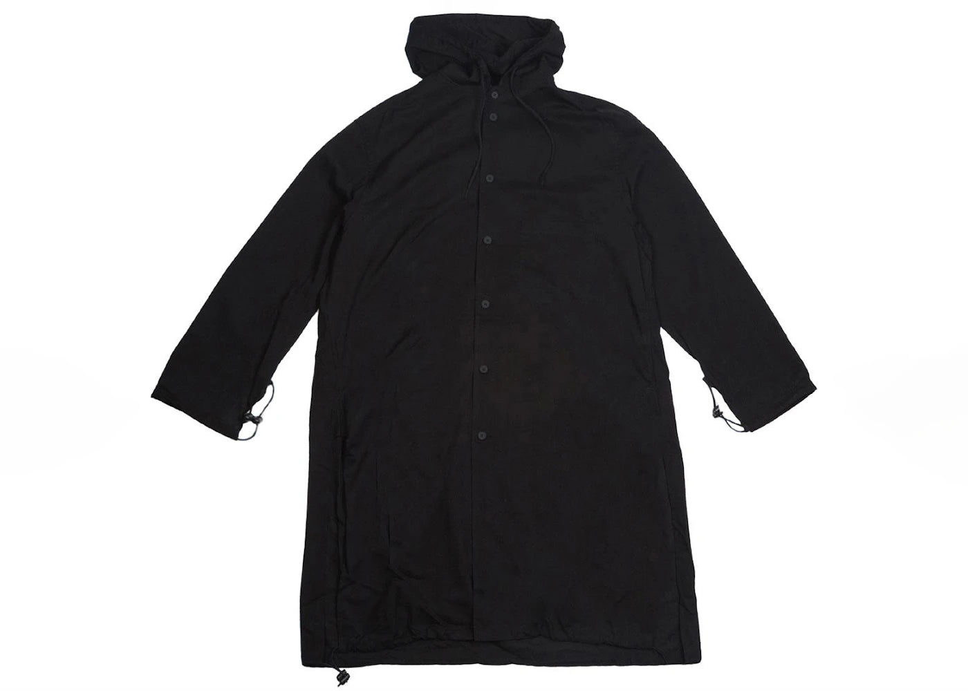 adidas Y-3 Tencel Cotton Hooded Long Sleeve Shirt Black
