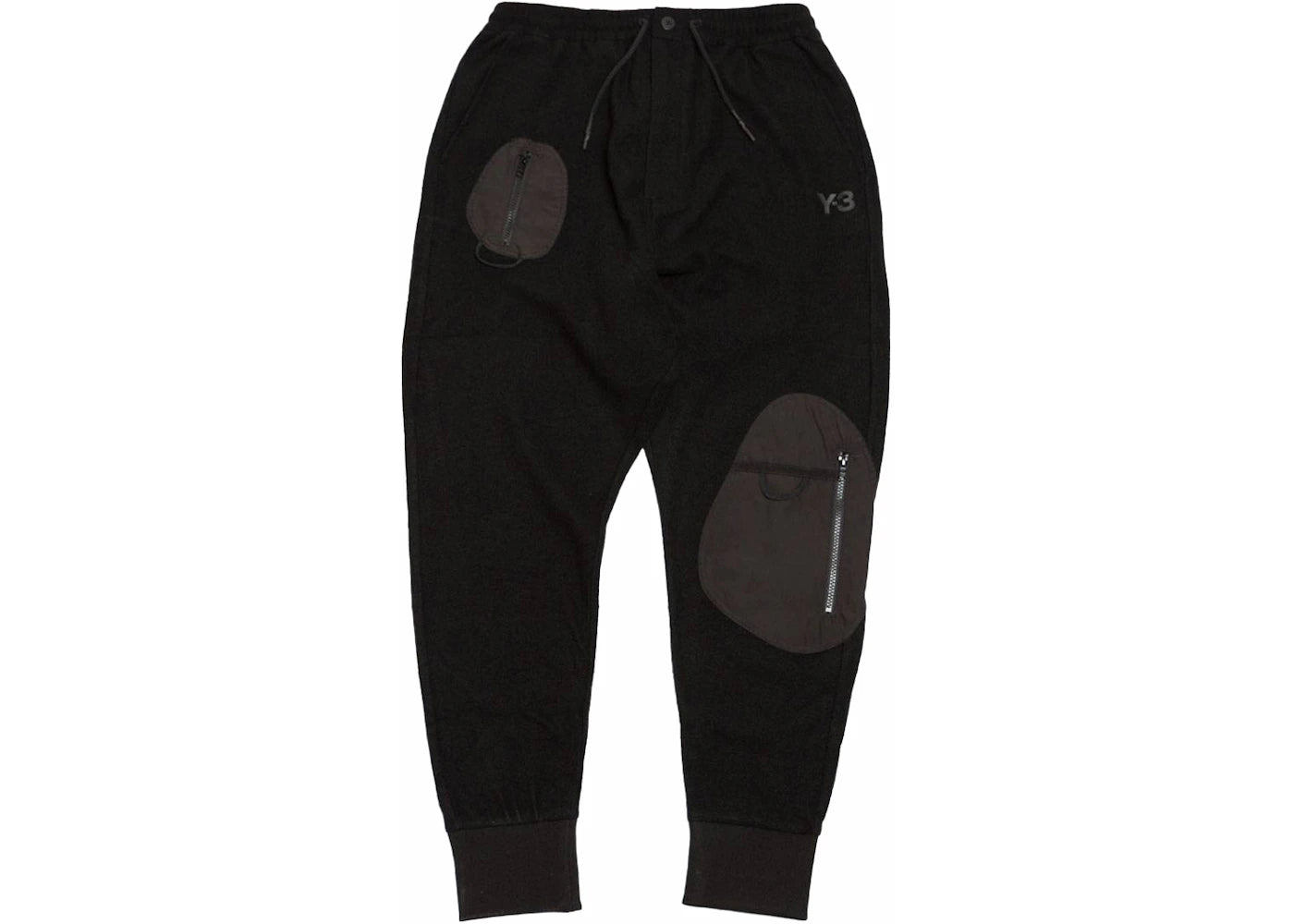 adidas Y-3 Wool Jersey Cuffed Pants Black
