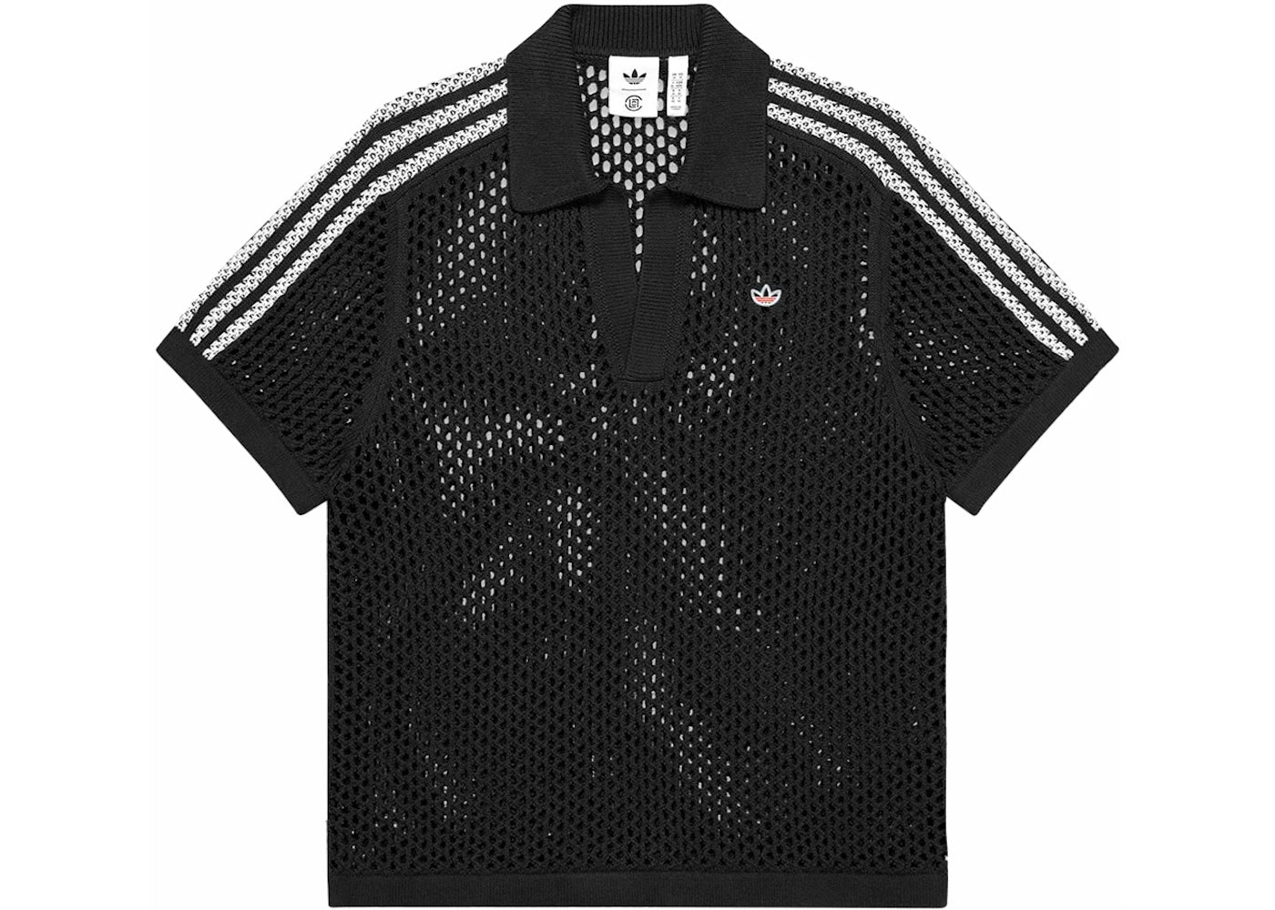 adidas x Edison Chen Crochet Polo Shirt Charcoal
