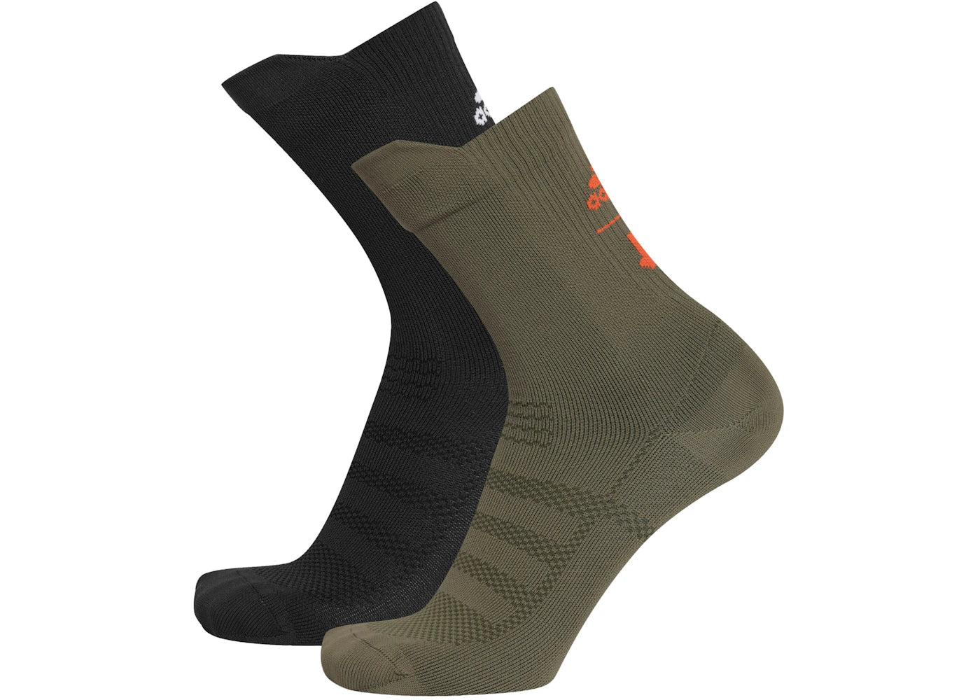 adidas x Undefeated Socks (2 Pack) Black/Olive Cargo/Orange