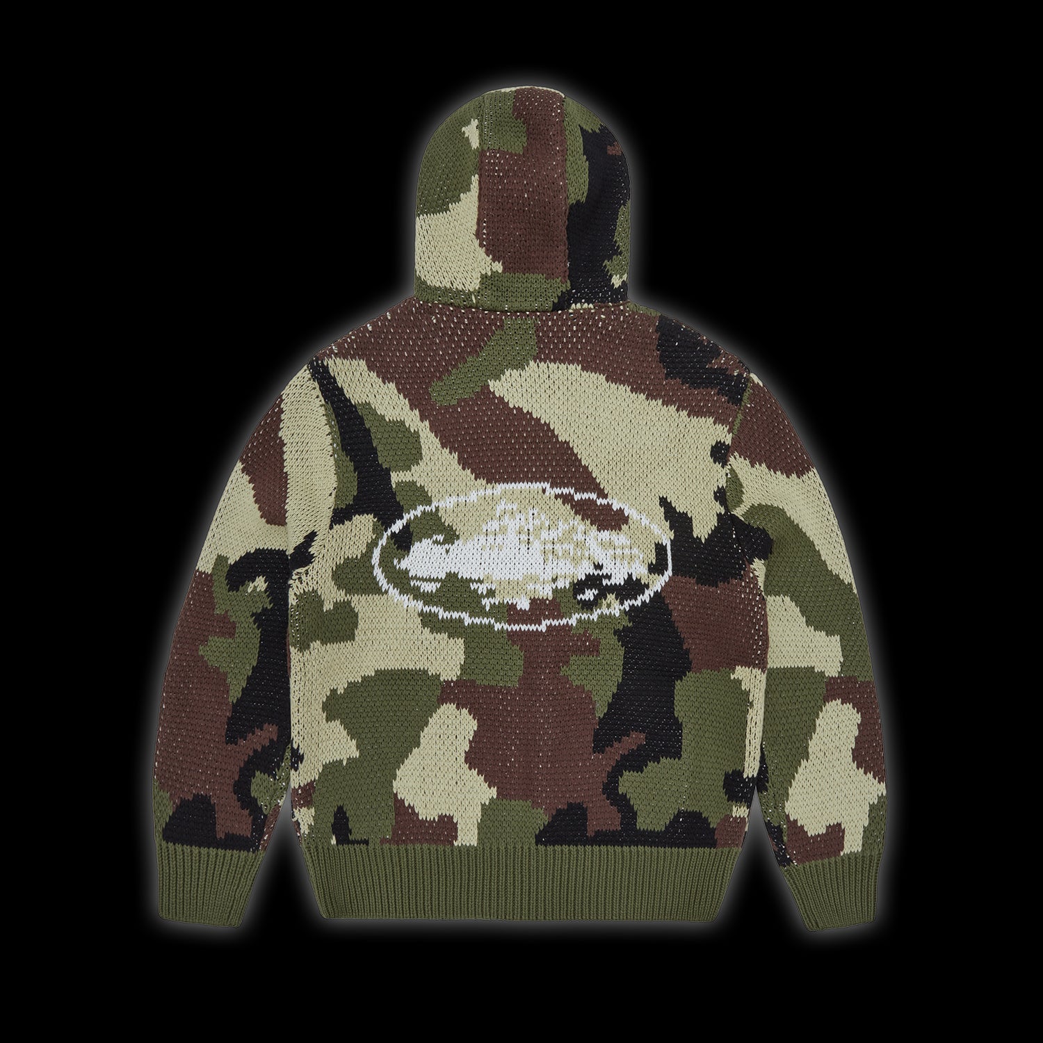 Corteiz Alcatraz Heavy Knit Zip Hoodie Camo