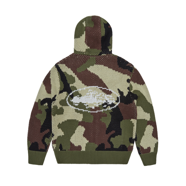アーミー Corteiz Alcatraz Heavy Knit Zip Hoodie Camo – Side Kicks
