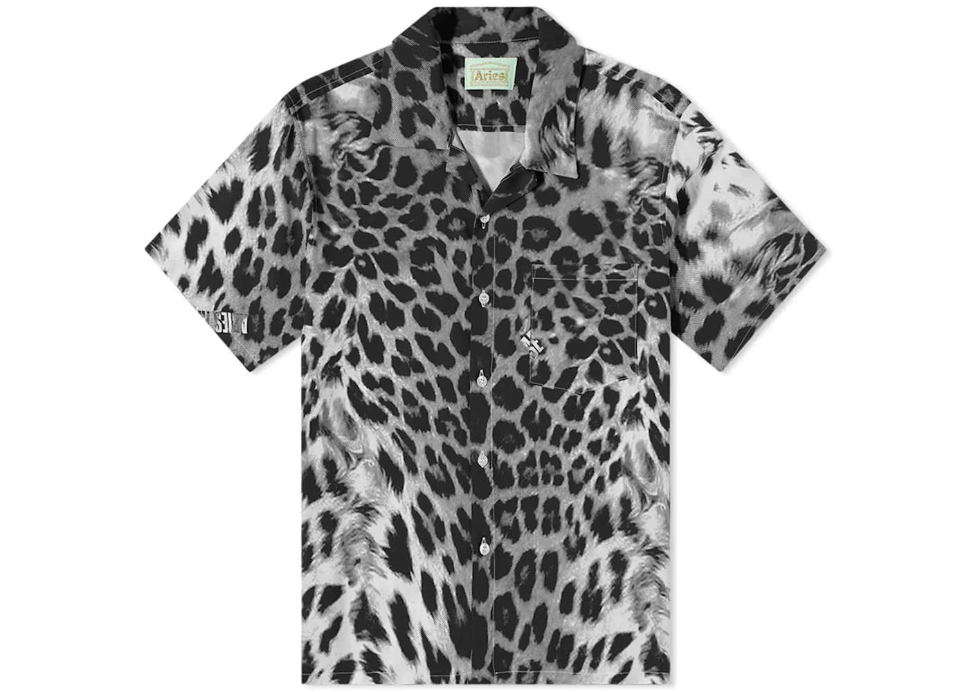 Aries Leopard Hawaiian Shirt White