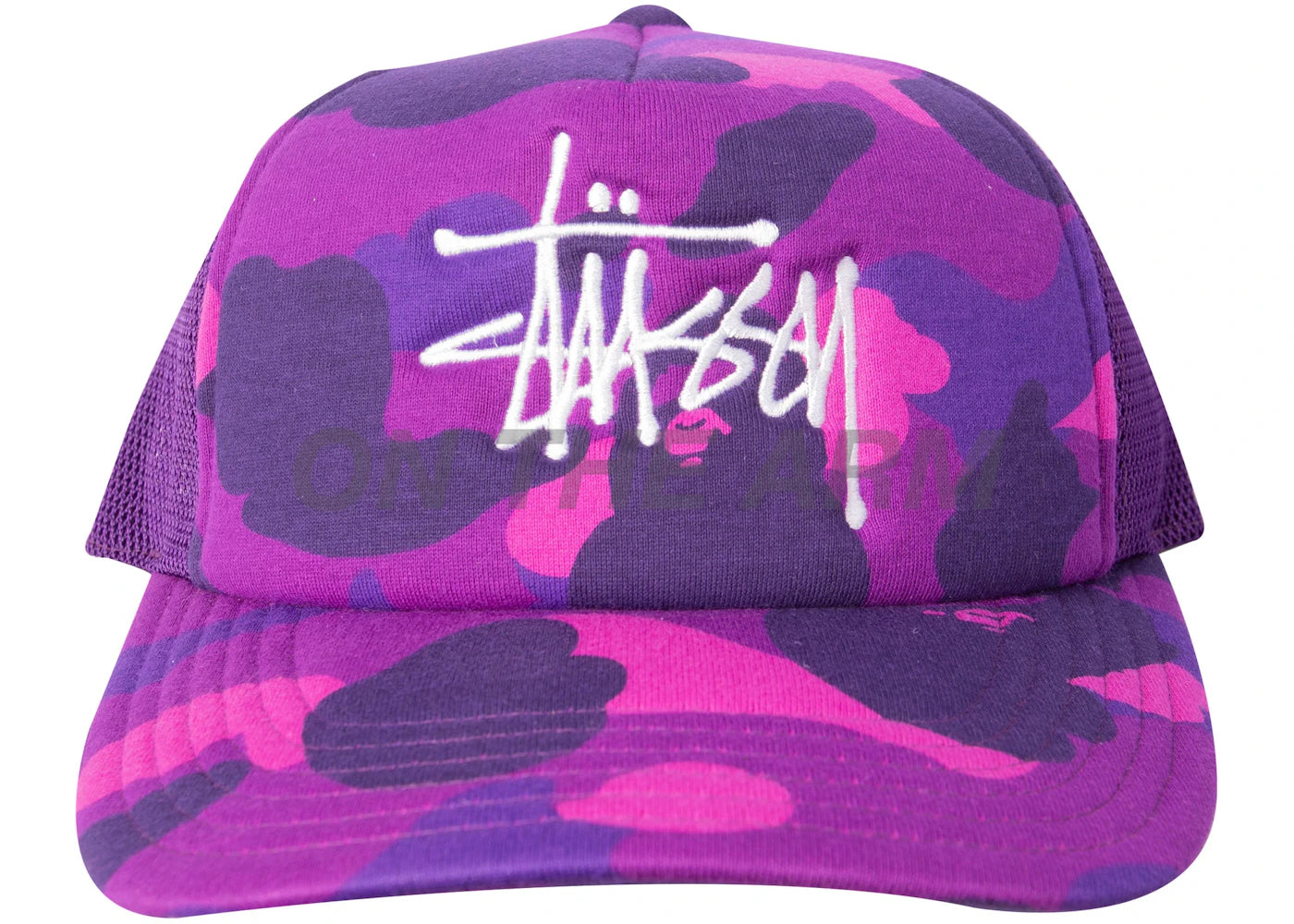 BAPE x Stussy Trucker Cap Purple
