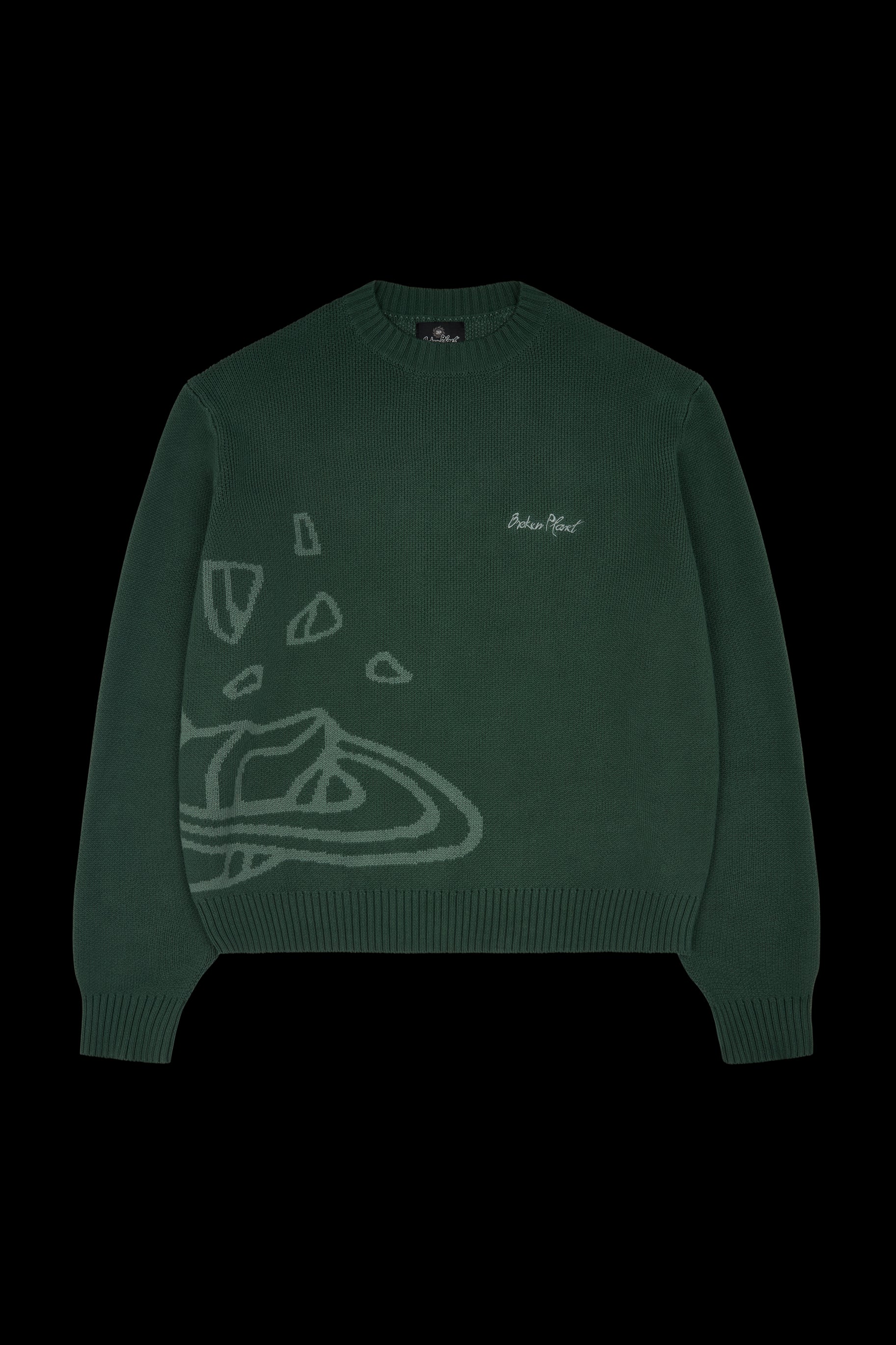 Broken Planet Knit Sweater Forest Green