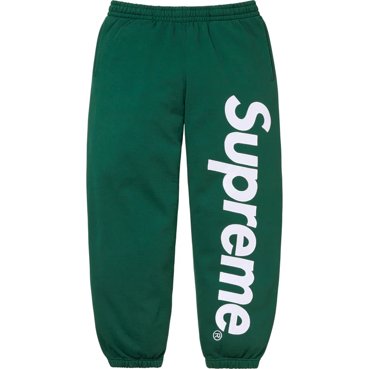 Supreme Satin Appliqué Sweatpant - Dark Green