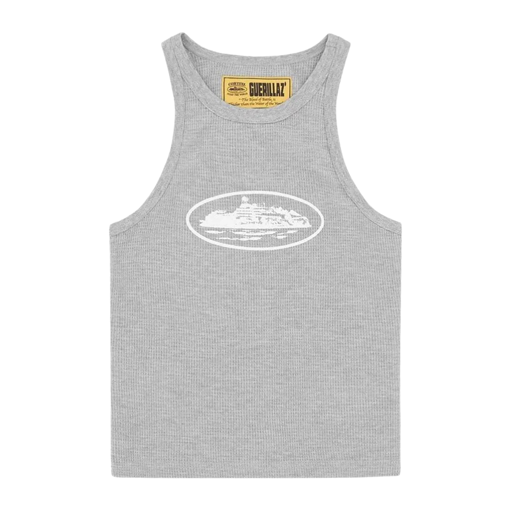 Corteiz Womens Alcatraz Tank Top Grey/White