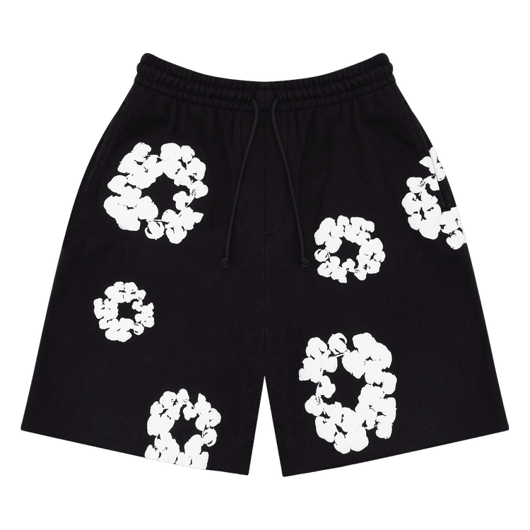 Denim Tears The Cotton Wreath Shorts 'Black' - Side Kicks