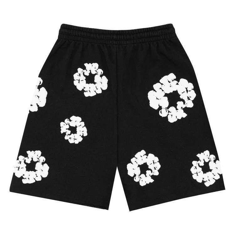 Denim Tears The Cotton Wreath Shorts 'Black' - Side Kicks