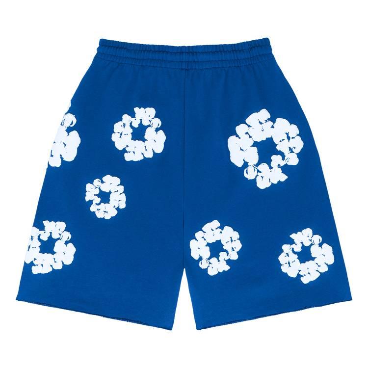 Denim Tears The Cotton Wreath Shorts 'Royal Blue' - Side Kicks