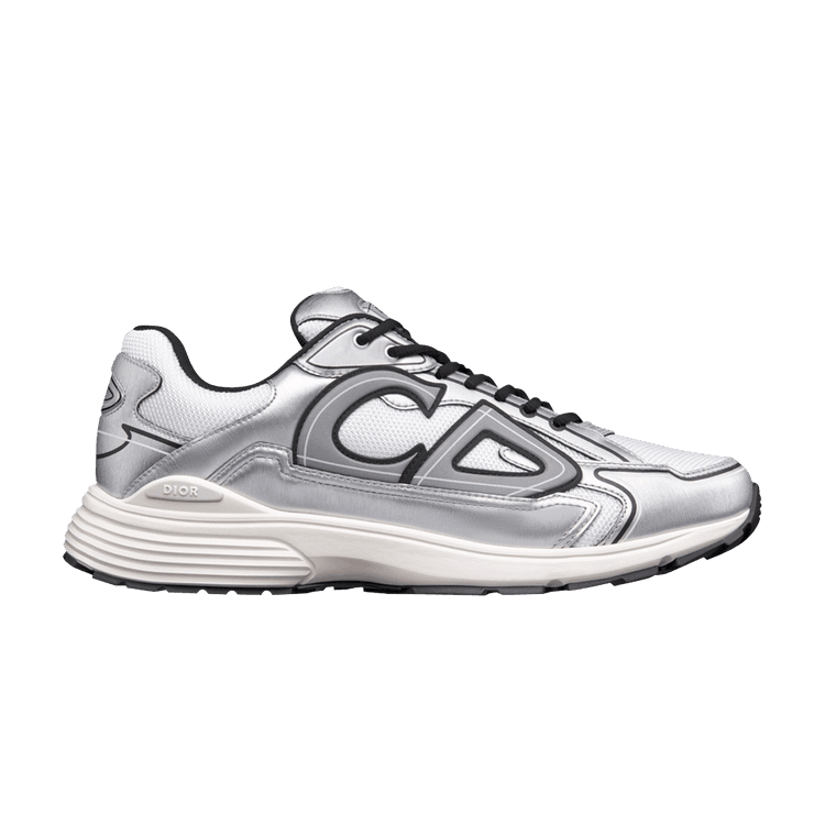 Dior B30 White Mesh Silver-Tone Metallic Calfskin - Side Kicks