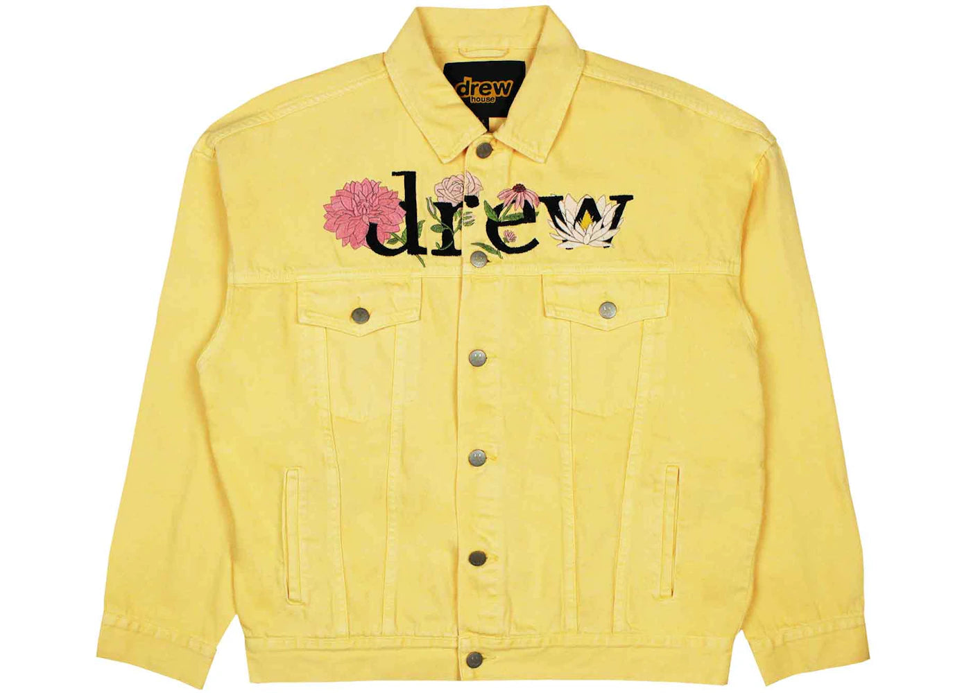 drew house floral trucker jacket tangerine