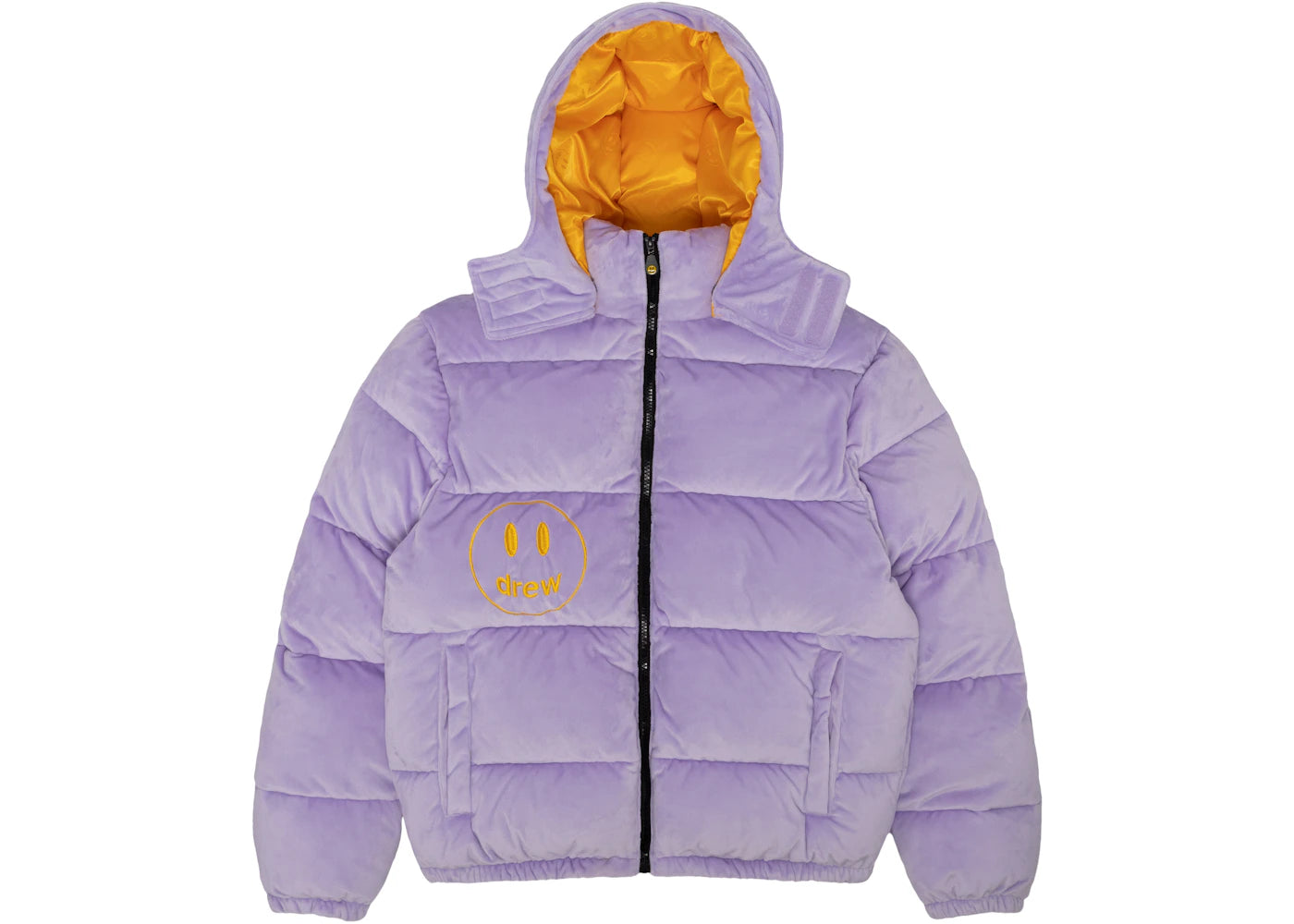 drew house plush hooded puffer jacket lavender