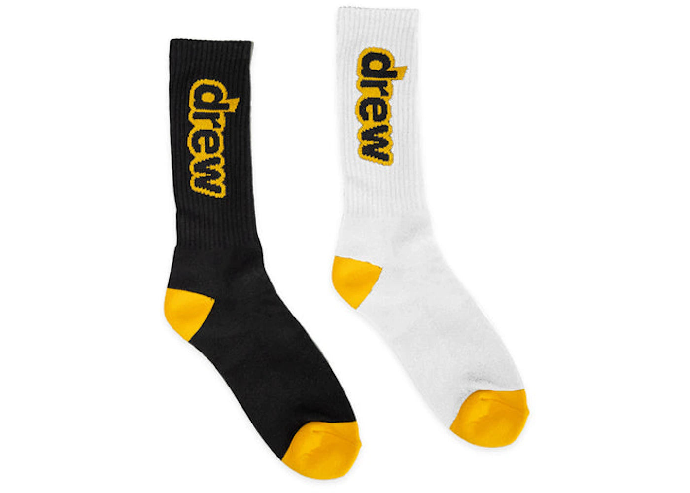 drew house socks (2 pack) black/white