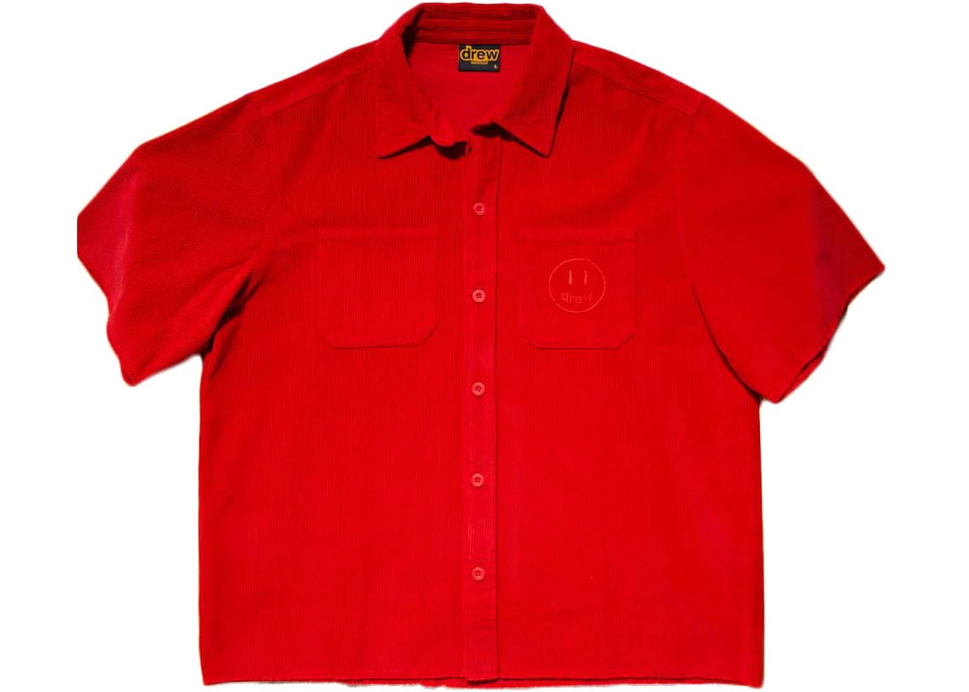 drew house ss corduroy shirt red